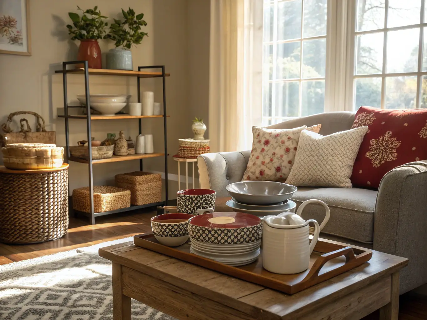 A cozy and inviting image featuring household items like kitchen appliances, bedding, and decor, arranged in a home setting to represent the household items category on the Smart Purchase blog.