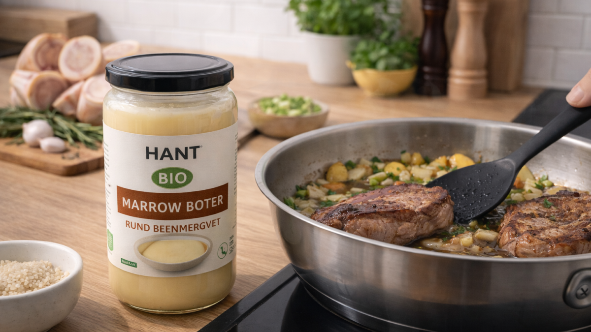 HANT marrow boter van rundbeenmerg als culinair ingrediënt in een keukenomgeving